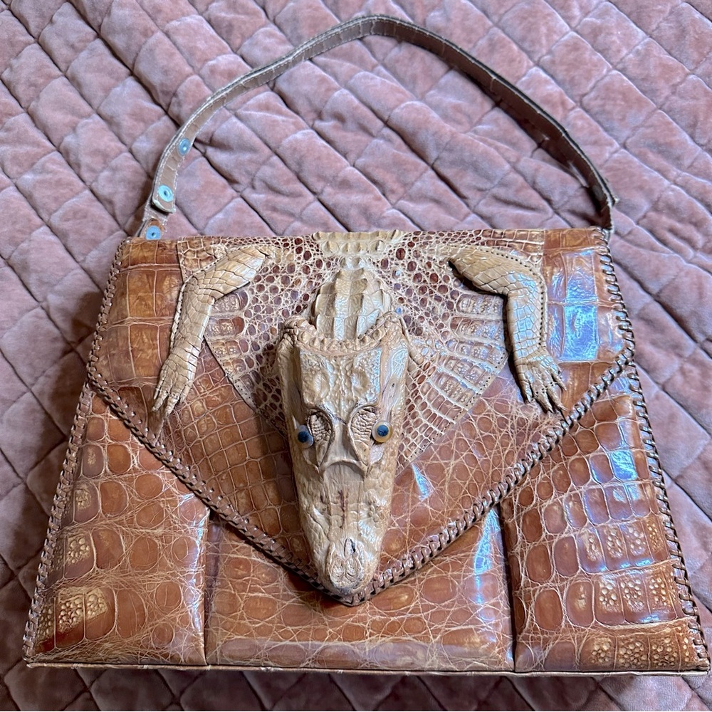 Vintage Genuine Alligator Purse From Cuba
